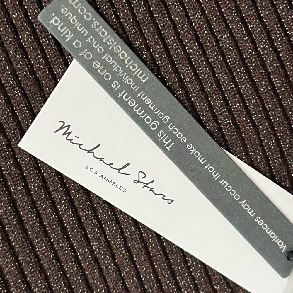 NWT Michael Stars Mae Scoop Neck Ribbed Sweater Dress | Chestnut Brown | MP - Picture 7 of 8
